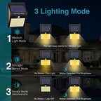 10 Pack Solar Motion Lights - 3 Modes/100LED Outdoor Security Lights - Wireless, IP65 Waterproof - Warm White for Front Door, Backyard, Garage, Deck - Image 4