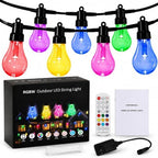 100FT (2x50FT) RGBW Outdoor String Lights for Backyard Party Decor by suoofoi