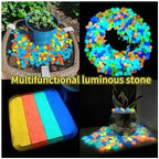 200pcs Glow in The Dark Pebbles - Luminous Resin Stones for Garden Paths Landscape Potted Plants and Aquarium Decor(White) - Image 6