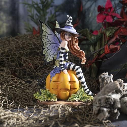Pacific Giftware Fairy Witch on Pumpkin Figurine, Indoor/Outdoor Decor for Fairy Gardens, Halloween, and New HomeOwners, 5.5" X 4.5" X 8.25"Size - Image 3