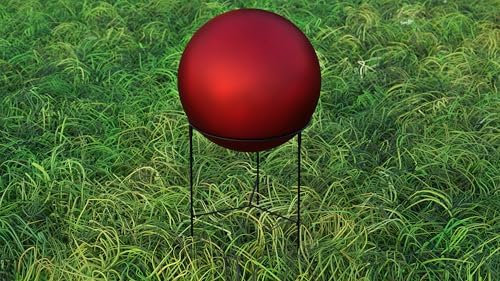 Lulu Decor, Matt Red Stainless Steel Gazing Mirror Ball Size 12 with Stand - Image 2