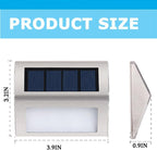 6 Pack Solar Step Lights Outdoor 6 LED Solar Deck Lights Warm White Waterproof Stainless Steel Solar Powered Stair Lights for Decks Steps Wall Railing Stair - Image 7