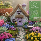 PRETMANNS Solar Fairy House for Outside, Lavender, 7.56" High - Image 7
