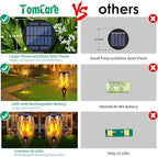 TomCare Flickering Flame Solar Torch Lights Outdoor, 43" Tall, 6 Pack - Image 2