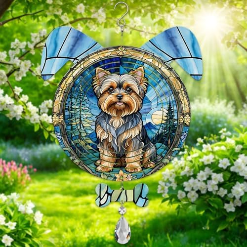 Yorkshire Terrier Dog Ears Wind Spinner, Yorkshire Terrier Wind Spinner Hanging for Yard and Garden (Yorkshire Terrier) by PODMemory