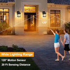 Auzev Solar Sconce Lights Outdoor Wall Mount Solar Porch Light Exterior - Image 4