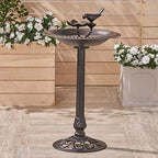 Christopher Knight Home Anessa Outdoor Aluminum and Iron Bird Bath, Shiny Copper by ChristopherKnightHome
