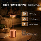 Rose Gold Cordless Table Lamps Set of 2, Battery Operated Rechargeable LED Lamps with Touch Control, 3 Color Temperatures, 5000mAh Dimmable Wireless Portable Lamp for Bedroom Nightstand Living Room - Image 6