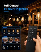 110FT(100+10) Outdoor String Lights, 2FT Spacing 50 LED Edison Bulbs, Waterproof, Shatterproof, Dimmable, Warm White, 3 Modes, Timer, Plug in Hanging Backyard Lights for Outside, Patio - Image 3