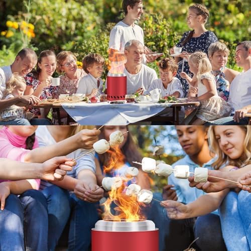 HGD 9.6 x 7.1 in Small Tabletop Fire Pit, Portable Mini Smokeless Table Top Firepit, Low Smoke Camping Stove for Outdoor & Patio, Fueled by Pellets or Wood, with Travel Bag, Stainless Steel, Red - Image 7