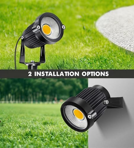 10 Pack Low Voltage Landscape Lights LED 5W Landscape Lighting with connectors AC/DC 12V-24V Outdoor Spotlight IP66 Waterproof Tree Flag Lights Warm White Spotlights for Yard Garden Pathway - Image 4