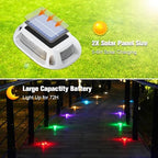 VOLISUN Solar Driveway Lights Dock Deck Lights 8 Pack,9 Colors in 1 Led IP67 Waterproof Outdoor Warning Step Light for Driveway Sidewalk Pathway RGB - Image 2