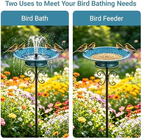 Bird Baths for Outdoors, 37" H Free Standing Bird Bath with Removable Bowl - Image 5