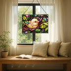 Chick Emerging from Nest in Spring Rectangular Stained Glass Suncatcher – Hanging Window Panel with Animal & Nature Scene – Vibrant Glass Art Gift for Wildlife, Fantasy, Nature Lovers x0aKZW - Image 7