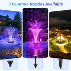 Antfraer Floating Pond Fountain with LED Lights - 40W 660GPH Pump with 3 Spray Modes, Floating Fountain 27FT Power Cord & 65.6FT Mooring Line for Garden Ponds, Waterfalls & DIY Water Features - Image 6