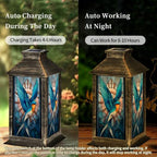 Solar Lantern Retro Geometric Bird Stained Outdoor Waterproof Garden Hanging Lantern Solar Powered Lighting Outside Solar Light for Patio Yard Camping, Gifts for Women Mom - Image 4