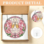 Personalized Couple Anniversary Suncatcher Hanging Ornament, Floral Love Window Hanging Custom Anniversary Wedding Couple Gift for Wife Husband Wedding Keepsakes Home Decor Bride Groom 11.81" - Image 5
