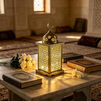 Candlestick Candle Barrels Moroccan Style Retro Lanterns Projection Lights Hollowed-Out Decorations Home Ramadan Hanging Outdoor Indoor Courtyard Porch Festival Weddings - Image 4