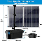 Biling 70W Solar Pond Pump with Pond Filter 660 GPH for Outdoor Ponds - Image 5