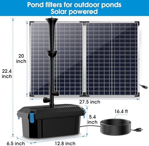 Biling 70W Solar Pond Pump with Pond Filter 660 GPH for Outdoor Ponds - Image 5