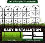 32in(H) x 10ft (L) Tall Decorative Metal Garden Fence Panels - 9 Pack Rustproof No Dig Fence Animal Barrier for Dogs, Outdoor Yard Fencing for Patio Flower Bed Garden & Landscape Border - Image 5