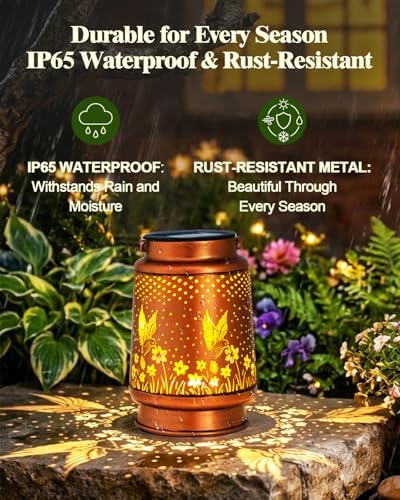 DIBIEECN Birthday Gifts for Women, Solar Lanterns, Hummingbird, 2 Pack - Image 5