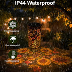 Colorful Solar Lanterns Outdoor Waterproof, Garden Decor Gifts for Women Mom Grandma - LED Colorful Sunflower Solar Powered Lights Metal Hanging Lantern for Outside Garden Patio Yard Lawn Porch Decor - Image 4