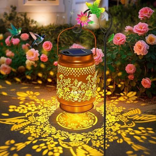 Solar Lanterns Outdoor Hummingbird Garden Decor, Birthday Gifts for Women by stadeco