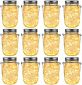 GIGALUMI Solar Mason Jar Lights, 12 Pack 30 Led String Fairy Lights by GIGALUMI
