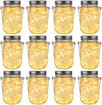 GIGALUMI Solar Mason Jar Lights, 12 Pack 30 Led String Fairy Lights by GIGALUMI