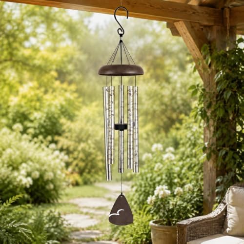 Carson Serenity Prayer Sonnet Wind Chime, Silver Anodized Aluminum - Image 3