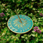 Solstice NESW Summer Vibes Sun Clock Sundial Blue Verdigris Finish 10" Dia Vintage Sun Dial Garden or Lawn Clock Compass Round Patio Outdoor Compass Sundials for Yards - Image 4
