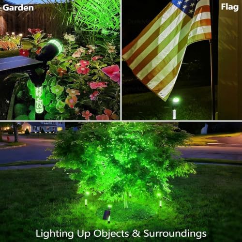 DenicMic Solar Spot Lights Outdoor Waterproof Green Lens LED 4 Pack - Image 4