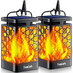 TomCare Solar Lanterns Outdoor, Flickering Flame Hanging Lights, 2 Pack by TomCare