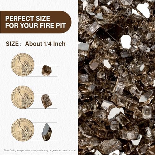 NUPICK 10 Pound Fire Glass, 1/4 Inch Reflective Fire Pit Glass - Image 2