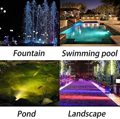 RGB Pond Lights with Timer, IP68 Waterproof Underwater Dimmable LED Fountain Lights for Outdoor Landscape Fish Tank Pond Fountain Waterfall Garden Lawn, 5 Lights - Image 7