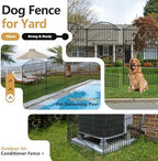 10 Panels Decorative Garden Fence with Lock, 48in (H) x 24ft (L) No Dig Dog Animal Barrier for Outdoor Yard, Rustproof Ground Stakes Metal Fencing for Yard, Patio, Flower Bed - Image 6