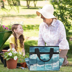 Sea Waves Garden Tool Bag Organizer Heavy Duty Ocean Gardening Tote Bag with 10 Pockets for Women Men Gardening Gifts - Image 6