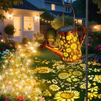 VOOKRY Solar Lights Outdoor Decoration, Large Retro Hanging Metal Solar Watering Can Lights Waterproof Sunflower Garden Decor Outside for Yard Lawn Patio Porch, Birthday Gifts for Women Mom Grandma by VOOKRY