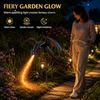 Solar Dragon Fire Garden Stake Light, Gothic Fantasy Solar Powered Lawn - Image 2