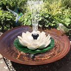 Floating Solar Fountain Lotus Flower Design for Garden Pond Bird Bath (B) - Image 3