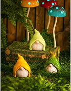 Small Ceramic Gnome Garden Statue, Set of 3-4 x 4 x 5 Inches - Image 2