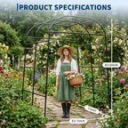 Garvee Metal Garden Arch Trellis, 7.2Ft Black for Raised Beds - Image 2
