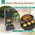 40" H Water Fountains Outdoor, Garden Waterfall Fountain with Lights - Image 5
