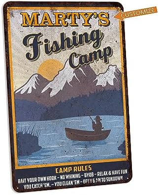 Personalized Fishing Sign Fishing Camp Lake House Décor Custom Fishing Décor Boys Room Rustic Cabin Décor Man Cave Funny Fishing Décor 108122002067 - Image 3