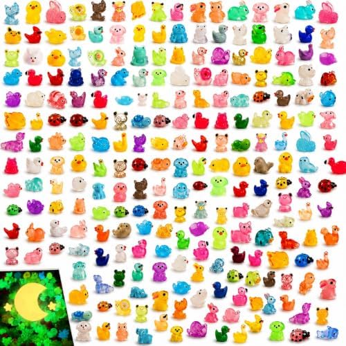300pcs Mini Resin Animals Many Styles Variety Tiny Animals Figures Miniature Little Small Animal Figurines Bulk for Micro Fairy Garden Landscape Accessories Hide Crafts Decor Aquarium by TeenzeeResinFigurines