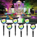 Focusing Solar Spot Lights Outdoor Waterproof, RGB+3CCT Tree Uplights 6Pack by Unknown