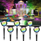 Focusing Solar Spot Lights Outdoor Waterproof, RGB+3CCT Tree Uplights 6Pack by Unknown