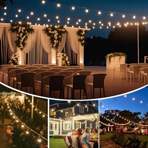 Yusist 240FT Solar String Lights Outdoor Waterproof with Remote, G40 Solar Powered String Lights with 80+3 LED Shatterproof Bulbs, Dimmable Solar Patio Hanging Lights for Outside Backyard Party - Image 7