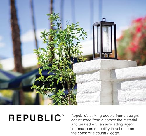 Hinkley Republic Medium 12V Outdoor Pier Mount Lantern, Satin Nickel Finish - Image 6